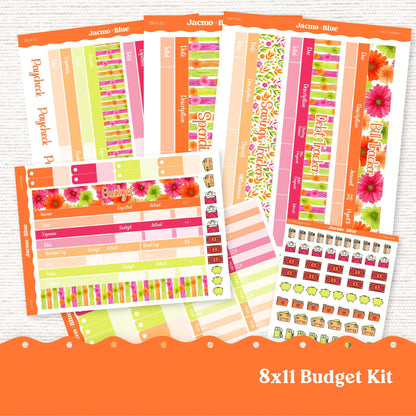 8x11 Budget Planner Sticker Kit Budget by Paycheck Trackers - Kit 256 Bright Gerber Daisies
