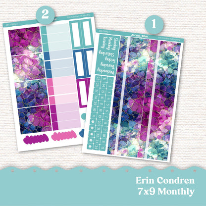 Erin Condren Monthly Planner Stickers 7x9 A5 Kit Monthly Planner ECLP Sticker Kit 260 Crackle