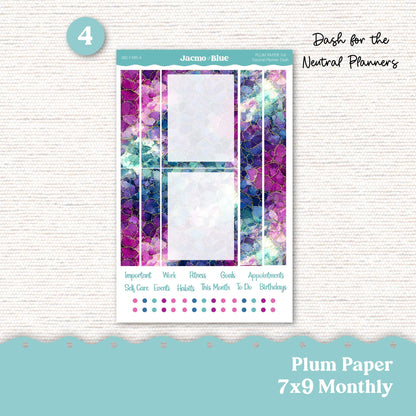 Plum Paper Monthly Sticker Kit for 8x11 7x9 A5 Planners Stickers - Kit 260 Crackle
