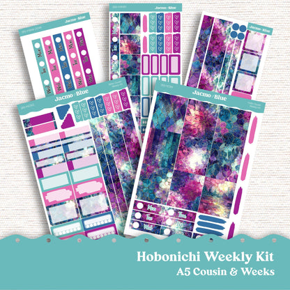 Hobonichi Cousin & Hobonichi Weeks Weekly Planner Sticker Kit 260 Crackle - Sterling Ink Common Planner 1.3" columns