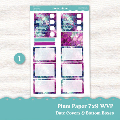 Weekly Vertical Priorities Plum Paper Planner Stickers Kit 260 Crackle 7x9 or 8x11