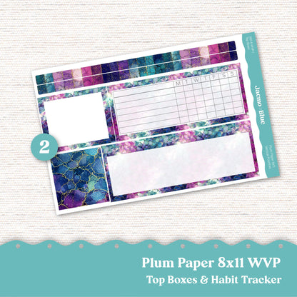 Weekly Vertical Priorities Plum Paper Planner Stickers Kit 260 Crackle 7x9 or 8x11